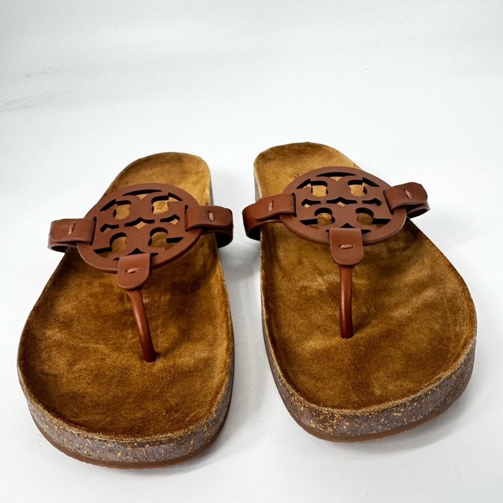 Tory Burch Miller Cloud Sandals Brown Suede - Picture 3 of 8